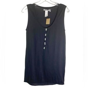 Tex by MaxAzria Black Knit Tank Top Modal Cotton Casual Summer Women Size S